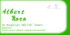 albert moro business card